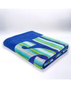 Nyaralas blauwe jacquard fluwelen badstof strandlaken - 140x180 cm