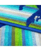 Nyaralas blauwe jacquard fluwelen badstof strandlaken - 140x180 cm