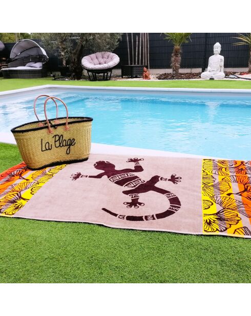 Asciugamano da spiaggia Homok in spugna jacquard multicolore - 95x175 cm