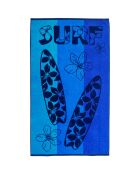 Pyrgos blauwe jacquard fluwelen badstof strandlaken - 100x175 cm