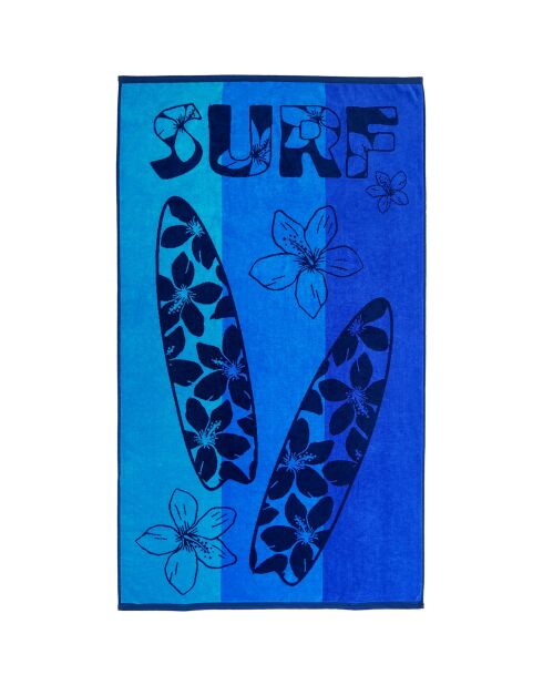 Pyrgos blauwe jacquard fluwelen badstof strandlaken - 100x175 cm