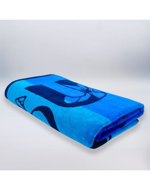 Pyrgos blauwe jacquard fluwelen badstof strandlaken - 100x175 cm