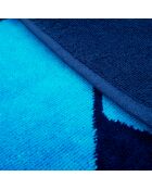 Pyrgos blauwe jacquard fluwelen badstof strandlaken - 100x175 cm