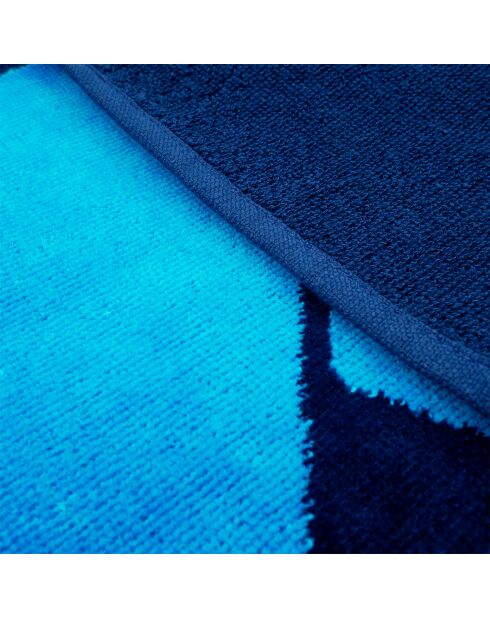 Pyrgos blauwe jacquard fluwelen badstof strandlaken - 100x175 cm