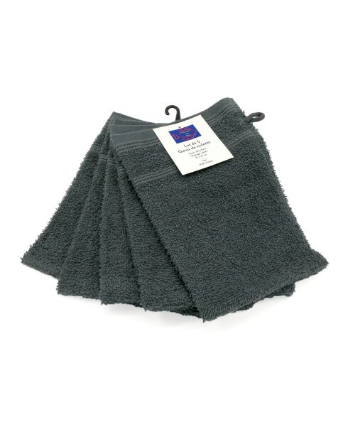 Set di 5 salviette antracite - 15x21 cm