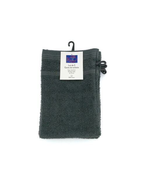 Set di 5 salviette antracite - 15x21 cm