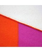 Serviette de plage microfibre Rayure-Pop Rose - 75x150 cm