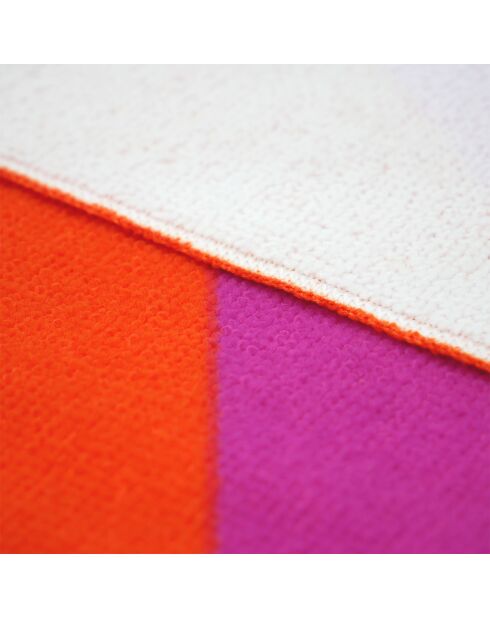 Serviette de plage microfibre Rayure-Pop Rose - 75x150 cm