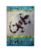 XL Badetuch aus Samtschwamm Jacquard Lazare Bleu - 140x180 cm