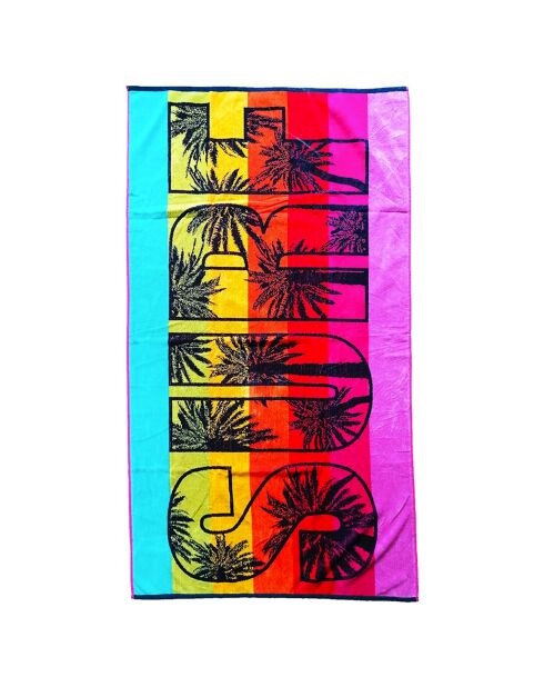 Asciugamano da spiaggia in spugna jacquard multicolore Kymata - 100x175 cm