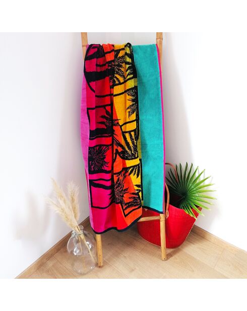 Asciugamano da spiaggia in spugna jacquard multicolore Kymata - 100x175 cm