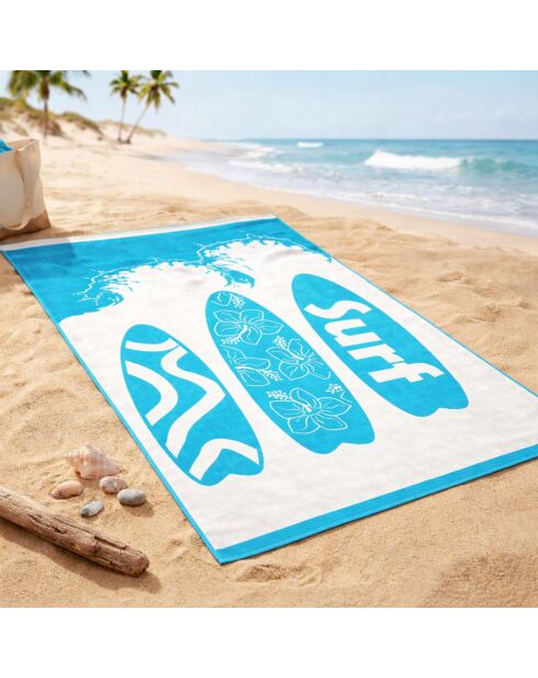 Veracruz blauwe jacquard fluwelen badstof strandlaken - 100x175 cm