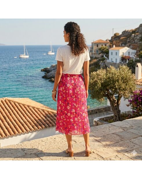 Fuchsiafarbener bedruckter Rock Aratase