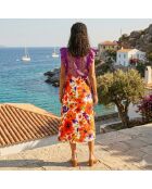 Jupe en Lin mélangé Dorine orange