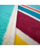 Serviette de plage éponge velours Jacquard multicolore - 100x175 cm