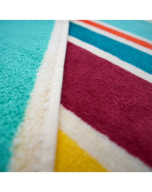 Serviette de plage éponge velours Jacquard multicolore - 100x175 cm