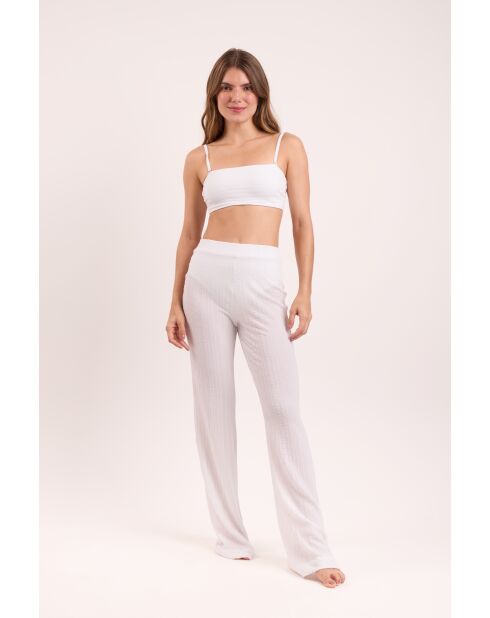 Pantaloni da spiaggia bianchi Memphis White Lana