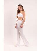 Pantaloni da spiaggia bianchi Memphis White Lana