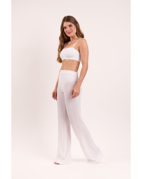 Pantaloni da spiaggia bianchi Memphis White Lana