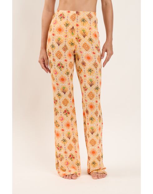 Pantaloni da spiaggia beige Mosaico Lana