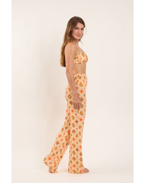 Pantaloni da spiaggia beige Mosaico Lana