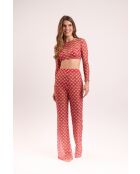 Pantaloni da spiaggia rossi Floral Scales Lana
