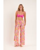 Lyla rosafarbene Strandhose mit Krawatte