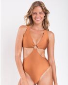 Costume da bagno intero marrone Tropic Nocciola