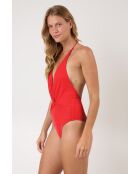 Bañador rojo Magda de una sola pieza