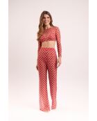 Harper Strand-Top mit Blumenmuster, Rot