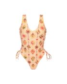 Beige badpak uit één stuk Mosaico Zoe