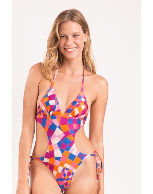 Divertido trikini multicolor de una sola pieza