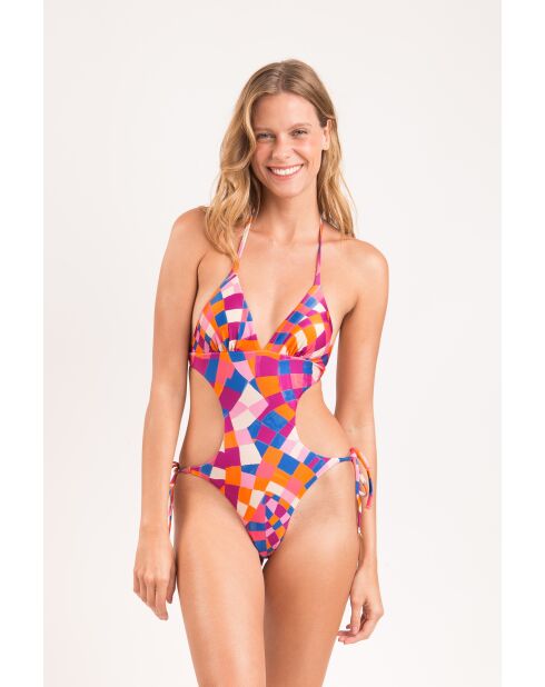 Divertido trikini multicolor de una sola pieza
