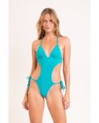 Malibu Atoll blauwe trikini uit één stuk