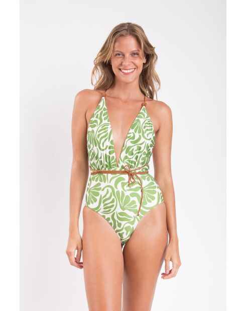 Capri Flow New Vegas groen badpak uit één stuk