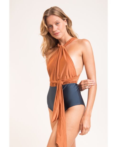 Marina Nocciola bruin badpak uit één stuk