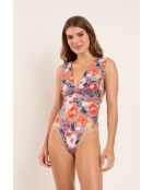 Garden Flower Anne paars badpak uit één stuk