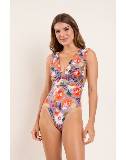 Garden Flower Anne paars badpak uit één stuk