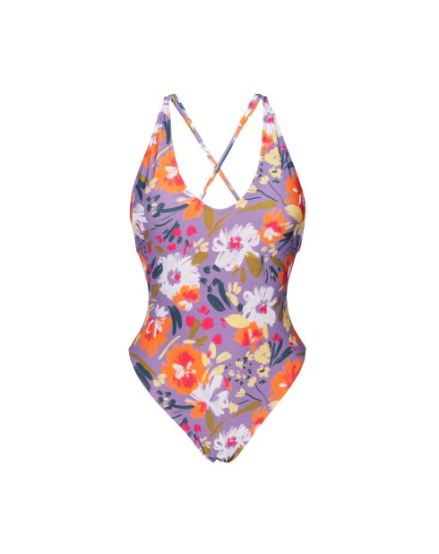 Garden Flower Sunny paars badpak uit één stuk