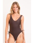 Zoe Shimmer koffiebruin badpak uit één stuk
