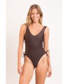 Zoe Shimmer koffiebruin badpak uit één stuk