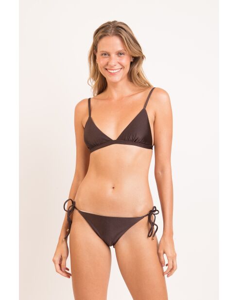 Shimmer Coffeebraunes Bikinioberteil mit festem Dreieck