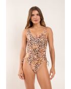Zoe Leopard bruin badpak uit één stuk