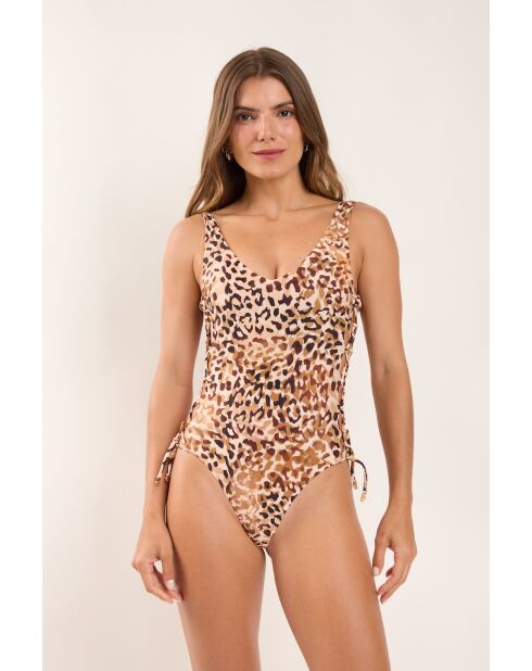 Zoe Leopard bruin badpak uit één stuk