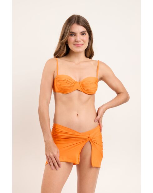 Orangefarbener Bio-Strandrock mit Knoten von Laranjada