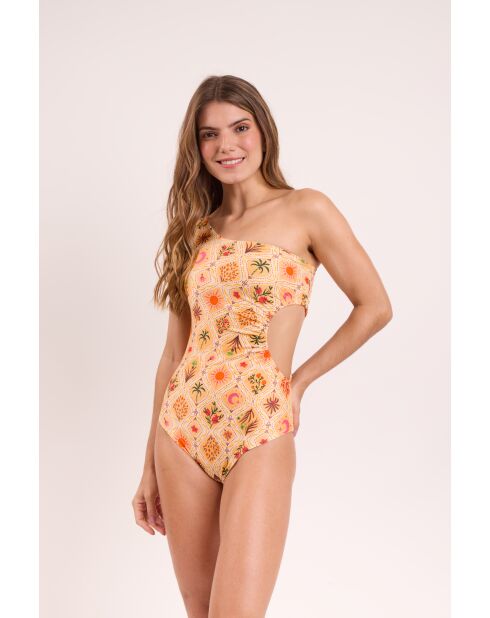 Beige badpak uit één stuk Mosaico Maeve