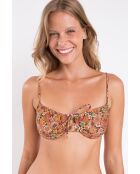 Mehrfarbiges Balconnet-Bikinioberteil mit Krawatte