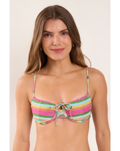 Mehrfarbiges Balkonnet-Bikinioberteil