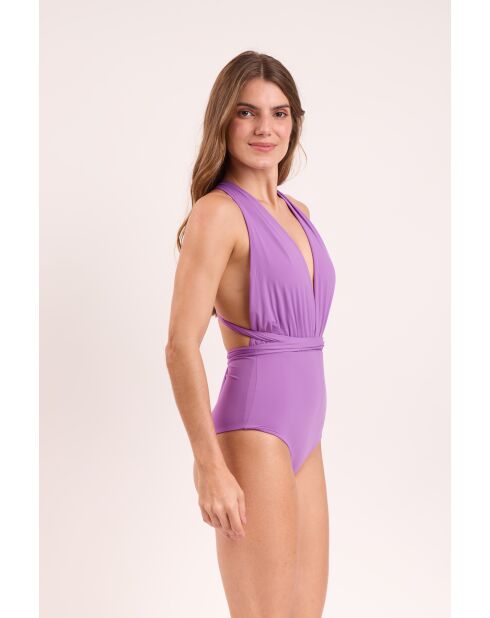 Bio Floreira Marina paars badpak uit één stuk