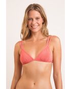 Top de bikini triple rosa Malibu Nina